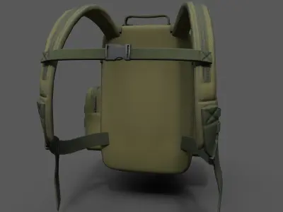 Bagpack human scifi military  Low-poly 3D model
