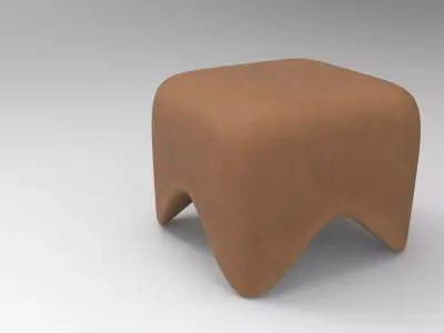 Kunes Pouf Low-poly 3D model