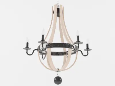 wooden chandelier  3D model