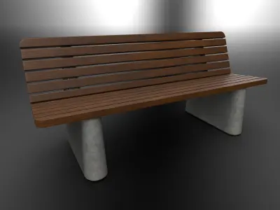 Park bench Low-poly 3D model get