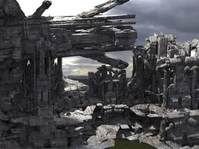 Advanced Ancient Civilization Ship architecture 7  3D model