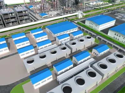 Chemical Factory Scene 3D model