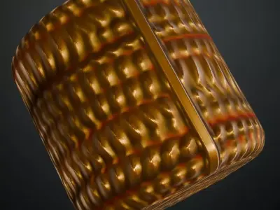 Shiny Copper Sci-Fi Hose Cable Armor PBR Seamless Texture