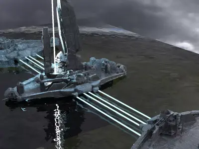 Halo Forerunner Inspired Gateway set 3D model
