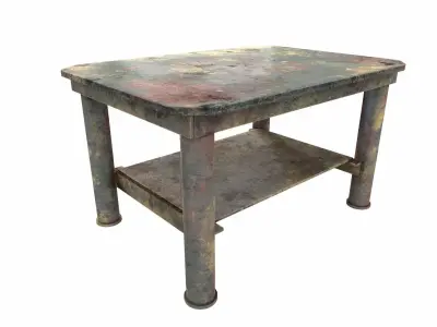 Iron table workbench tool painted da1 Low-poly 3D model