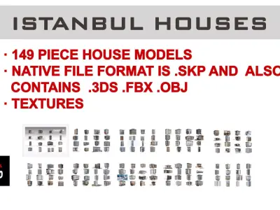 ISTANBUL HOUSES- 149 HOUSES 3D Model Pack