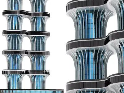 Multi storey modern high house 3D model