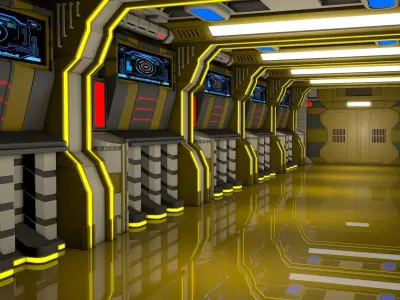 Sci Fi Corridor 3D model 106