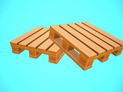 PALLET CARTOON STYLIZED Low-poly 3D model