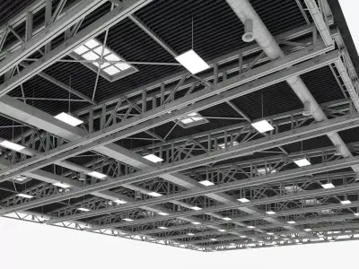 Ceiling Ventilation Pipes 15 3D model