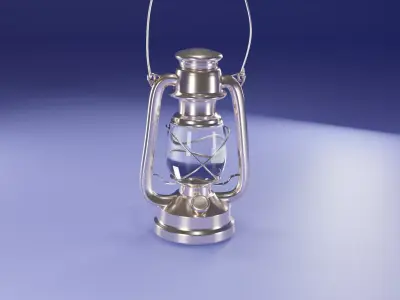 Lantern 3D model silver 3D model