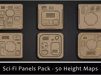 3DT Sci-Fi Decal and Stamp Pack Low-poly 3D model