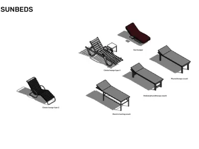 Sunbeds - Pack of revit families 3D model