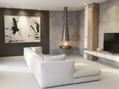 Modern Living Room 3D model 25