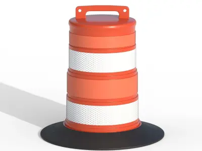 Traffic Barrel Low-poly 3D model
