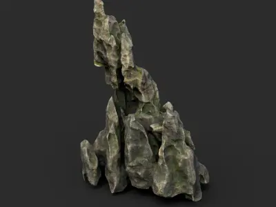 Low poly Cave Eroded Limestone Modular 210727 Low-poly 3D model