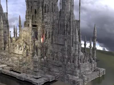 Fantasy Medieval Steampunk Architecture Kit bash 3D model