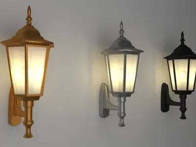  lamp 3d model  by  3 materials 3D model