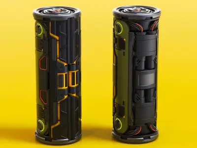 SciFi Barrels set 3D model buy