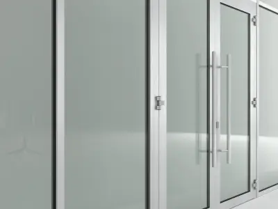 Glass fire doors and partitions Nayada Low-poly 3D model