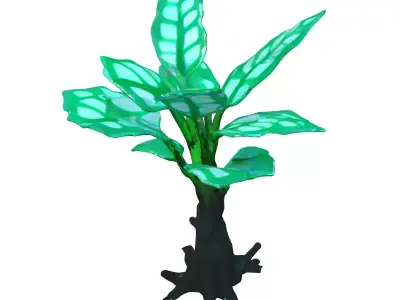 Stylized Glowing Fantasy Plant 3D Model Low-poly 3D model