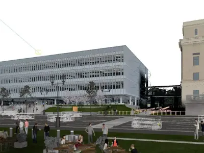 Modern Institutional Office Building Urban Exterior 3D model