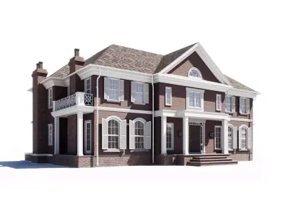 Build024 brick house 3D model