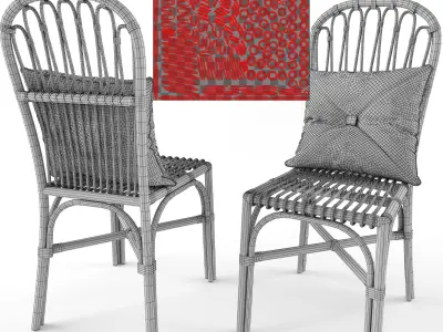 Cuprina Rattan Dining Chair Light Brown 3D model
