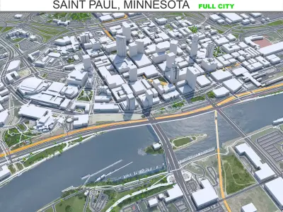 Saint Paul Minnesota USA Low-poly 3D model