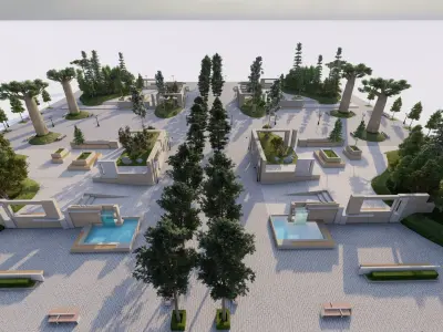 public park-Private Park Landscape 3D model