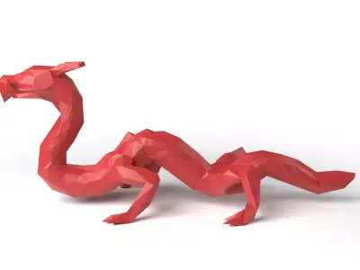 Dragon Low Poligonal Low-poly 3D model