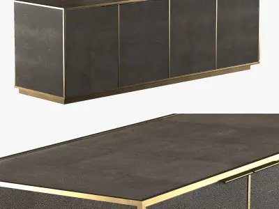 SAUNDERSON SHAGREEN PANEL 4-DOOR SIDEBOARD 3D model