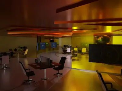 Sci-Fi Command Center Low-poly 3D model