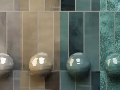 Porcelain tile 24x6 Marazzi Lume Blue M6RR Texture