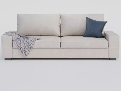 Modern 2-Seater Fabric Sofa 3D model
