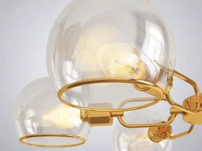 Scandinavian Glass Chandelier 3D model