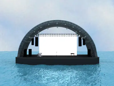 The scene on the water 3D model