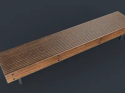 Modern Outdoor Bench 50 PBR Game Ready Low-poly 3D model