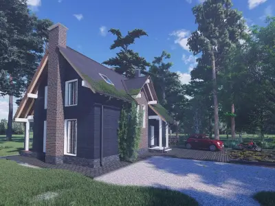 P0026 Residential House Cottage Mini 3D model
