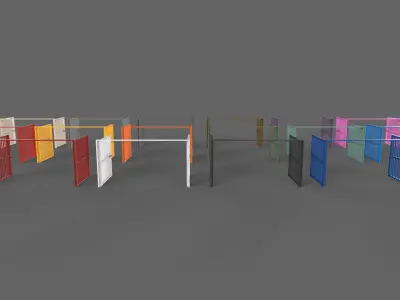 PBR Metal Gate D6 Low-poly 3D model