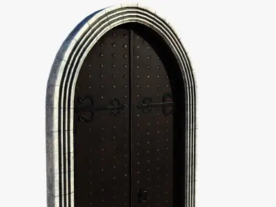 Medieval Door Low-poly 3D model