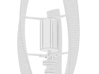 Vertical Wind Turbine With Solar Panels 3D model