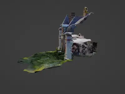 Abandoned Chateau Facade Photoscan  3D model