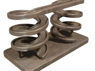 Spectacular Spiral Bridge Low-poly 3D model