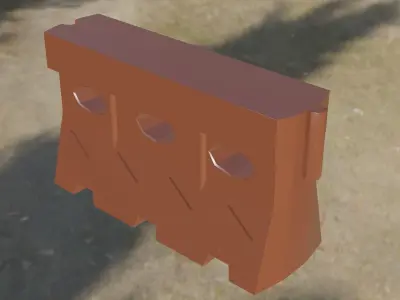 Road Barrier Arrow  Low-poly 3D model Low-poly 3D model