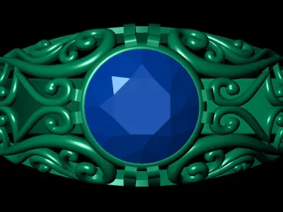 Women Ring 51 low weight single diamond filigree women ring 3D print model