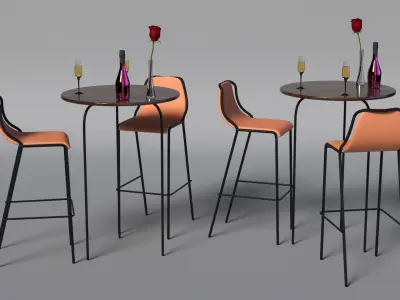  Armand de Brignac Champagne with Stools and Table 