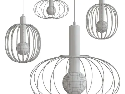 Borzalino LIRA  Pendant lamp low poly 3d model Low-poly 3D model