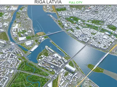 Riga Latvia Low-poly 3D model