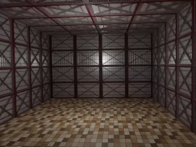 Hangar Interior Low-poly 3D model